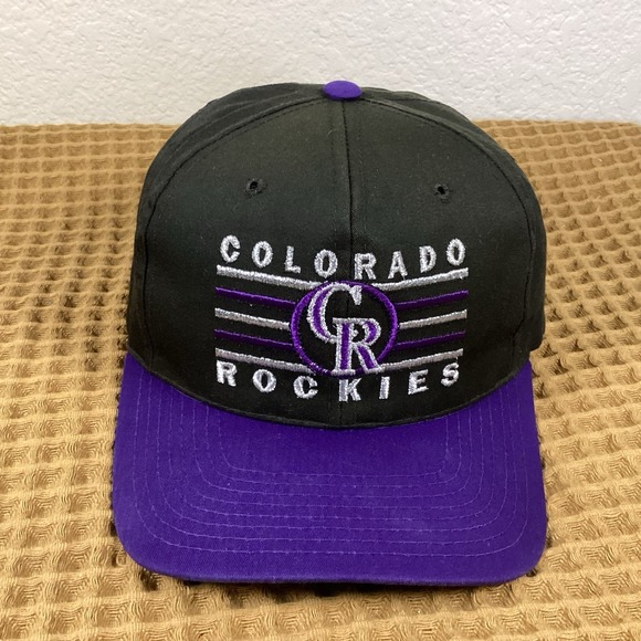 Annco Other - Vtg Rare MLB Colorado Rockies ANNCO Two Tone Snapback Hat Black Purple
